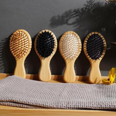 Mini Drewniany Grzebień z Poduszką Powietrzną dla Kobiet - Przenośny Grzebień Masujący z Trwałym Mieszkiem Powietrznym dla Gładkich Włosów