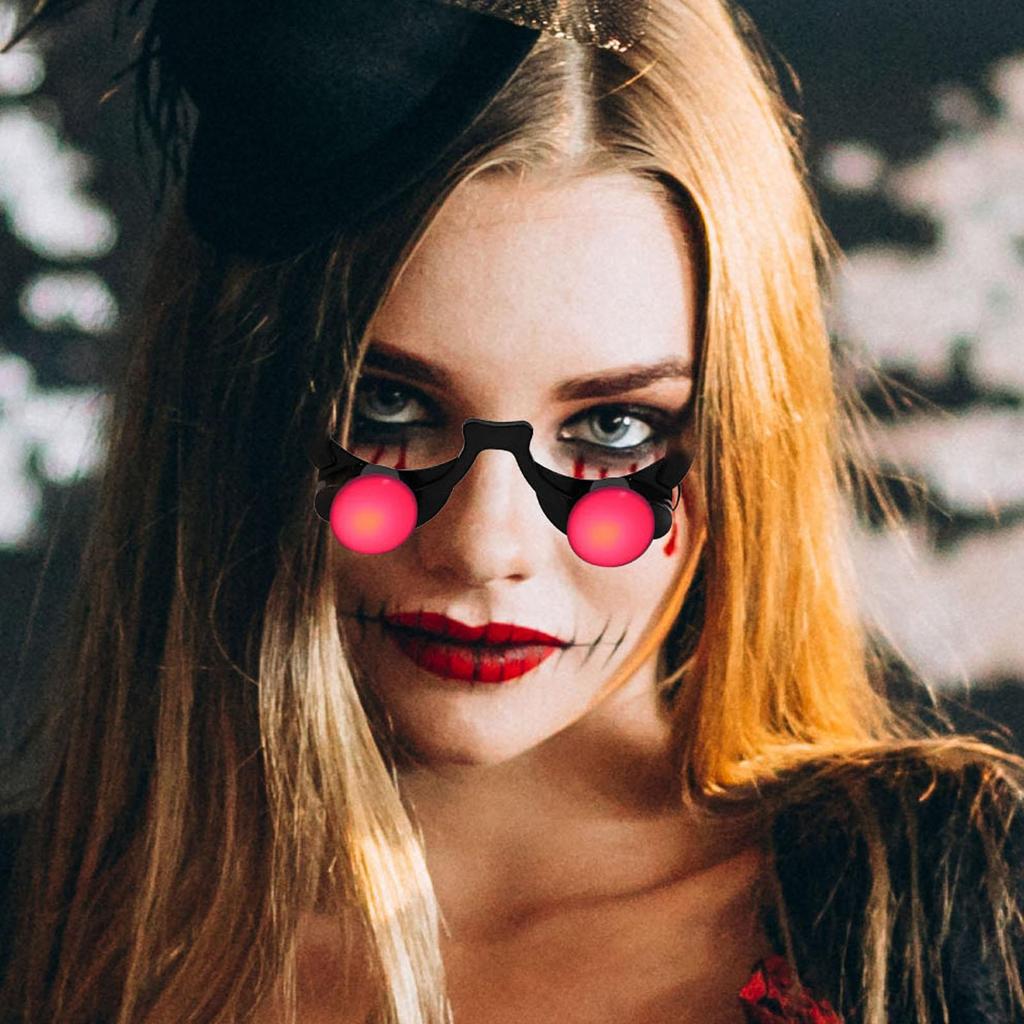 Halloween LED leuchtende Brille Karnevalsparty Cosplay Requisiten Horror Rote Augen Brille Leuchtet im Dunkeln Kindergeschenke