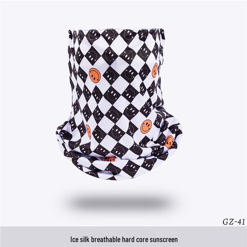 Ice Silk Ear-Hanging Face Mask - Breathable Sunshade & Neck Gaiter for Cycling & Sports