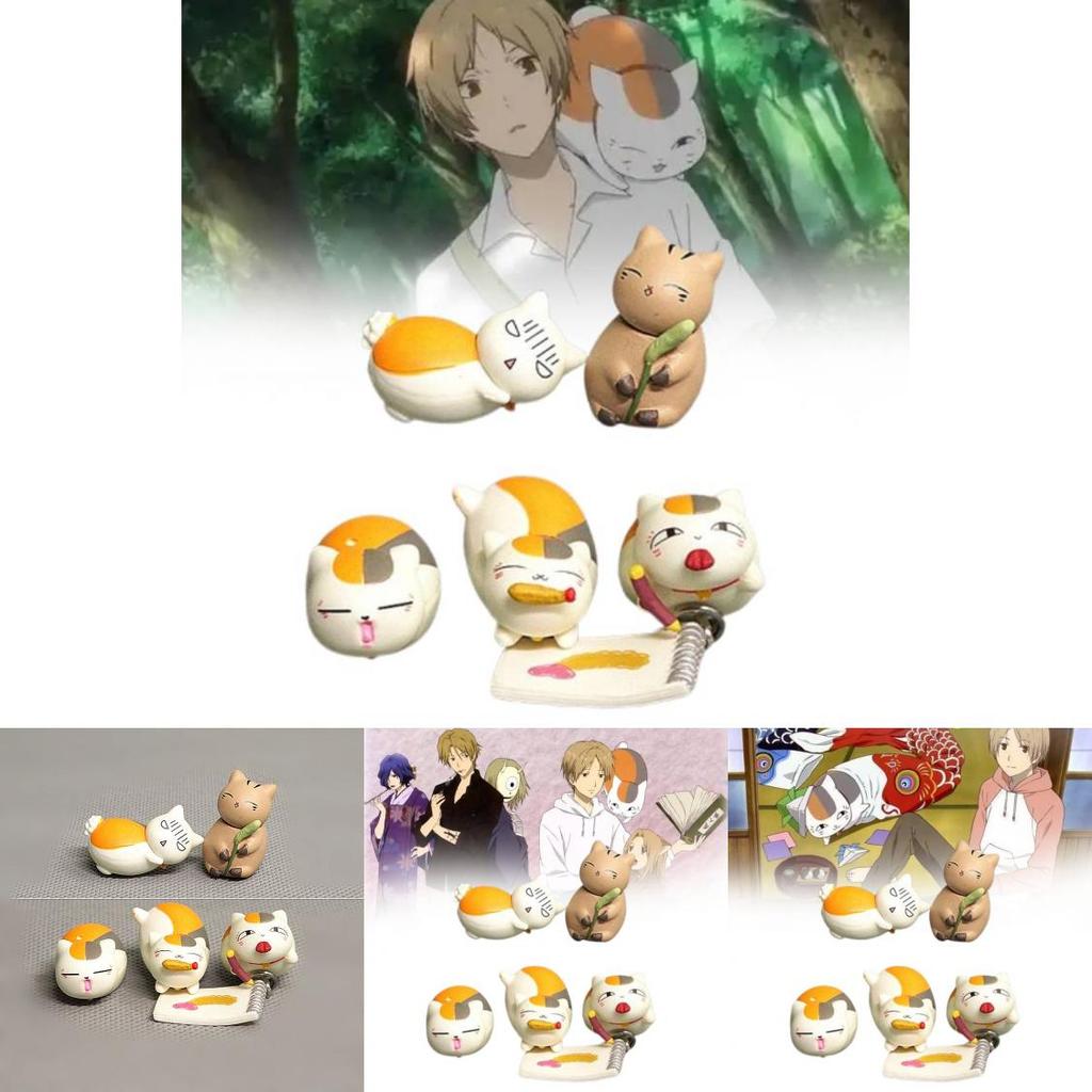 Charming Natsume's Book Of Friends Cat Teacher Miniature Pvc Figurines Set Of Five Cute Toys