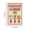 Modern 'Please Deliver All Packages Here' Arrow Aluminum Sign | Durable Indoor/Outdoor Wall Decor | Ideal for Office