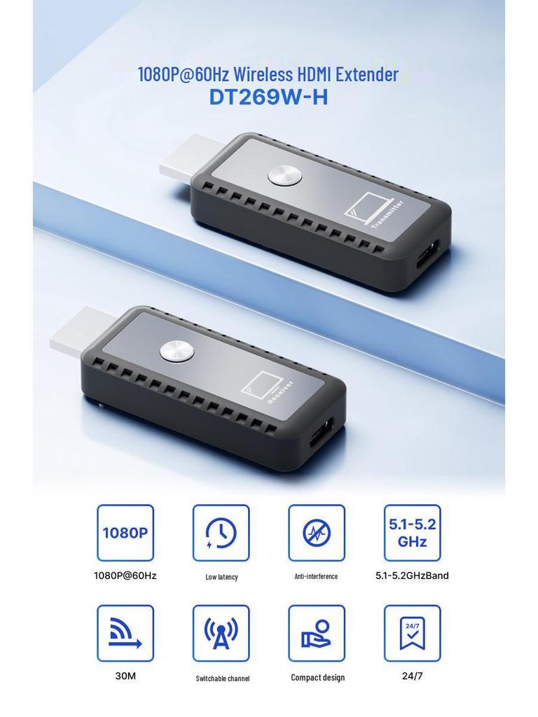 1080P HDMI Wireless Repeater Extender - 30m Range, Signal Amplifier (Holiday Promo)