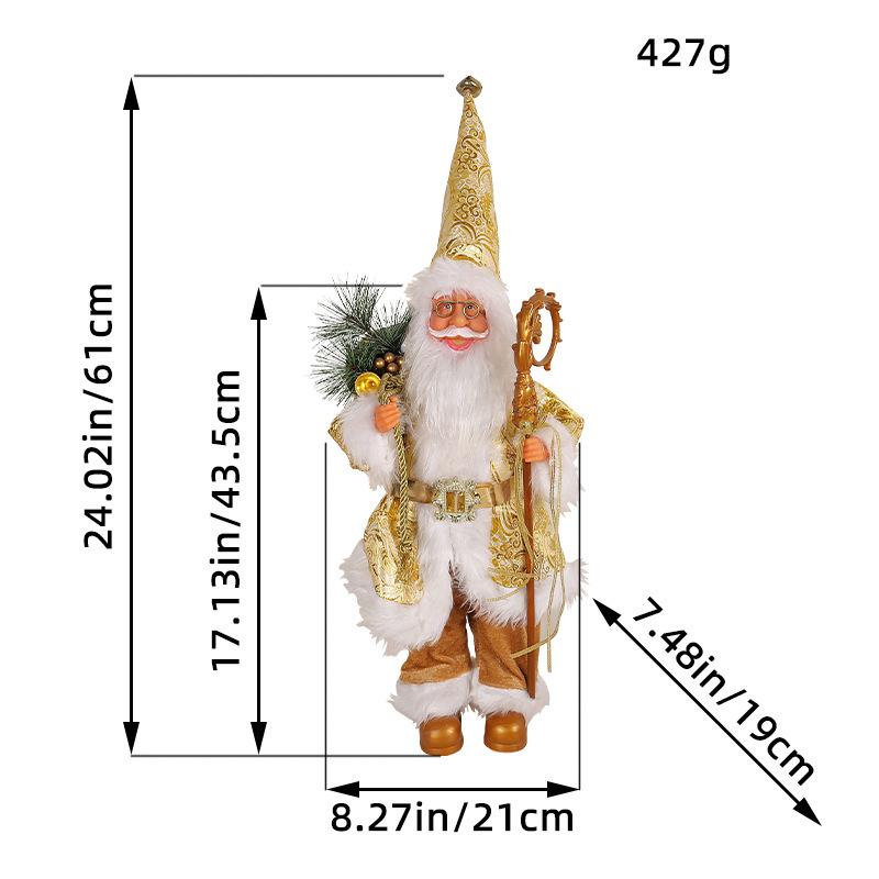 

Чжунрань 18-дюймовый стоящий Санта-Клаус Праздничная кукла Рождественское украшение