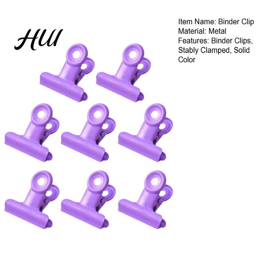 Paper Clamp Metal Clip 8PCS Binder Clips Round Tail Safety Design Stable Clamping Fresh Color Force Macaron Rust Resistant Office School Supplies