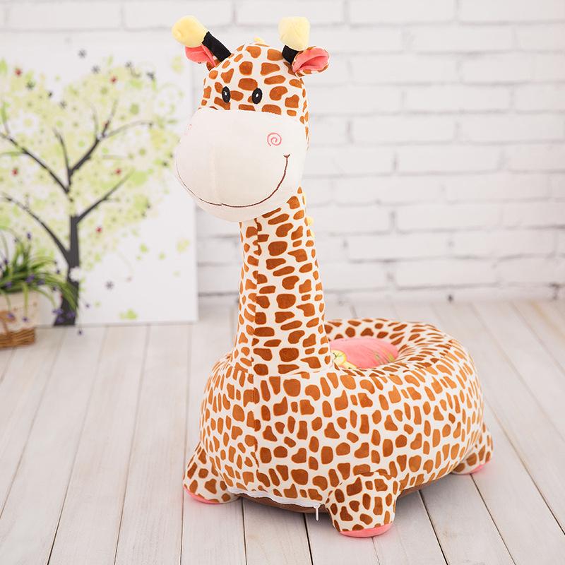 Lazy Kids' Plush Animal Sofa: Dinosaur, Giraffe, Elephant Dolls
