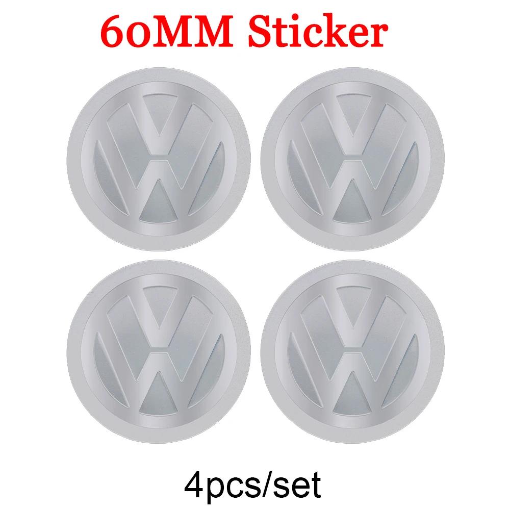 

2025 Hot 4Pcs 56/60/65mm Car Wheel Center Cover Stickers Hub Cap Badge For Volkswagen VW R Line GTI Golf 5 7 Caddy Passat Polo T
