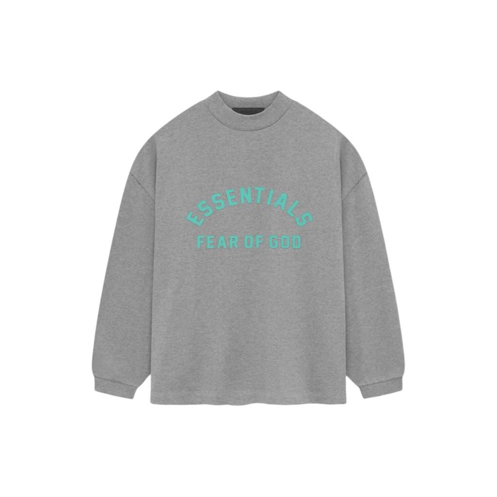 Fear of God Essentials Long-Sleeve T-Shirt Dark Heather Oatmeal Men Tops Grey 125SP242013F