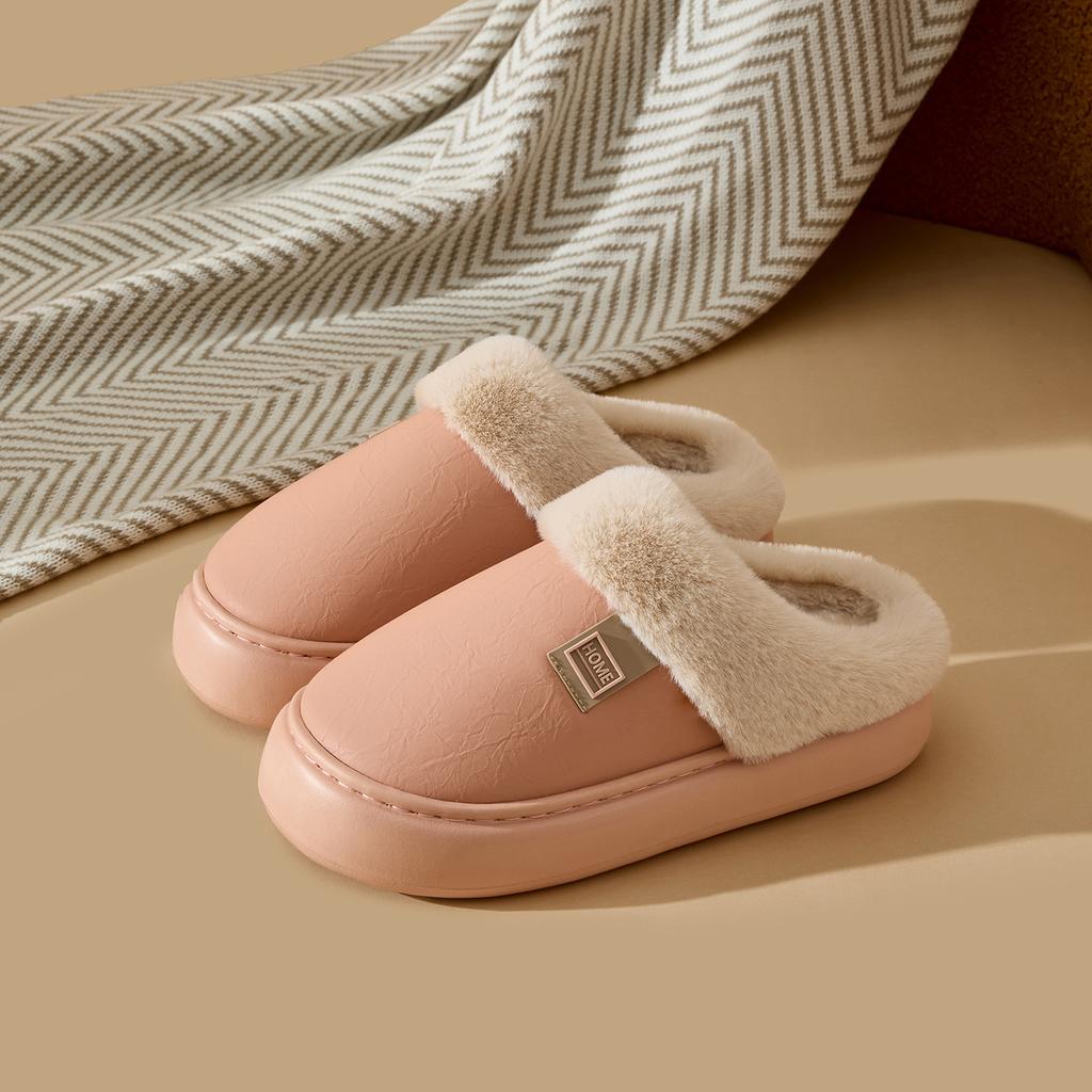 Platform Women Home Slippers Plush Warm Thick Bottom Slides Breathable Soft Non-slip Slippers Indoor Outdoor Men Casual Slippers