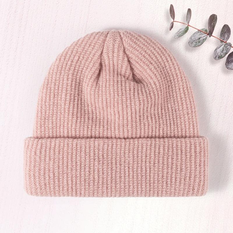 acrylic knitted hat flanged wool hat autumn and winter warm wool hat embroidery