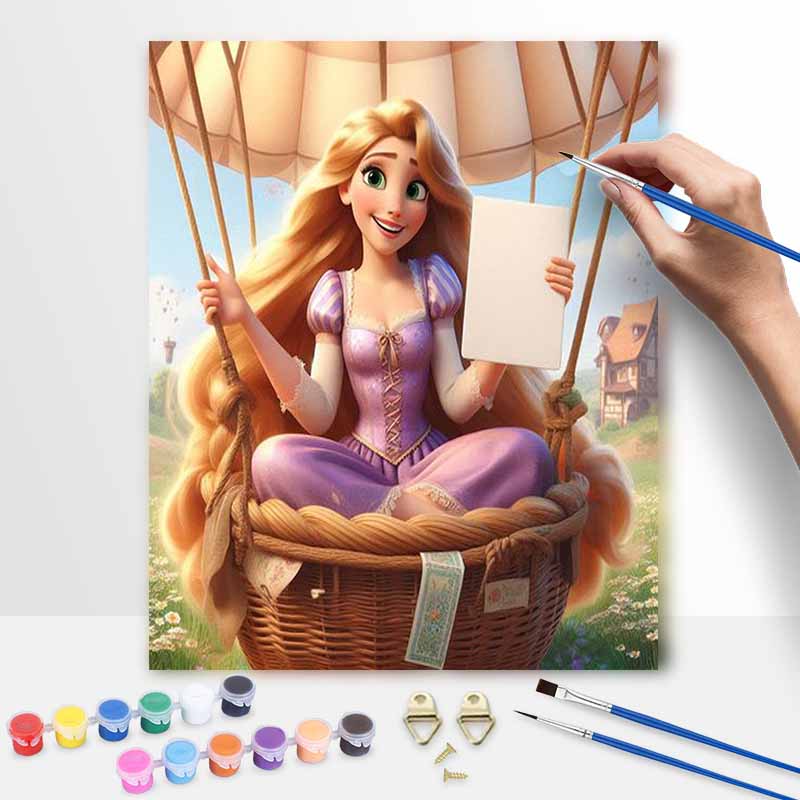 Disney Rapunzel oil painting art painting kit handmade diy gift home decoration wall decor princess balloon character canvas craft set 123