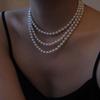 Elegant Multi-Way Glass Pearl Necklace with Clasp - Influencer Style
