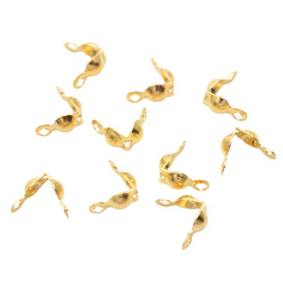 

200Pcs/Pack Bead Tips Electroplate DIY Copper Jewelry Clamshell Calotte Crimp End Caps Household Supplies золотистий