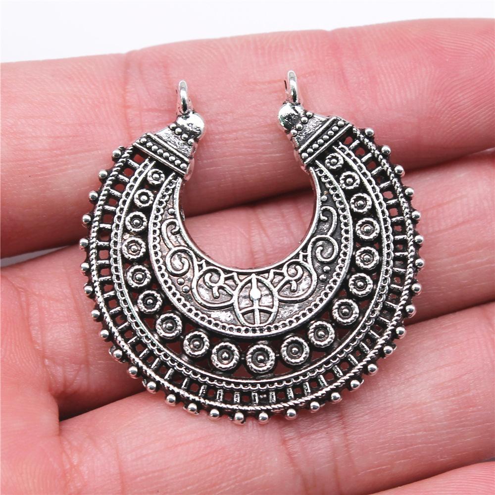 6pcs Antique Silver Color Earring Connector Charms For Jewelry Making Charms Earring Connector Jewelry Findings DIY