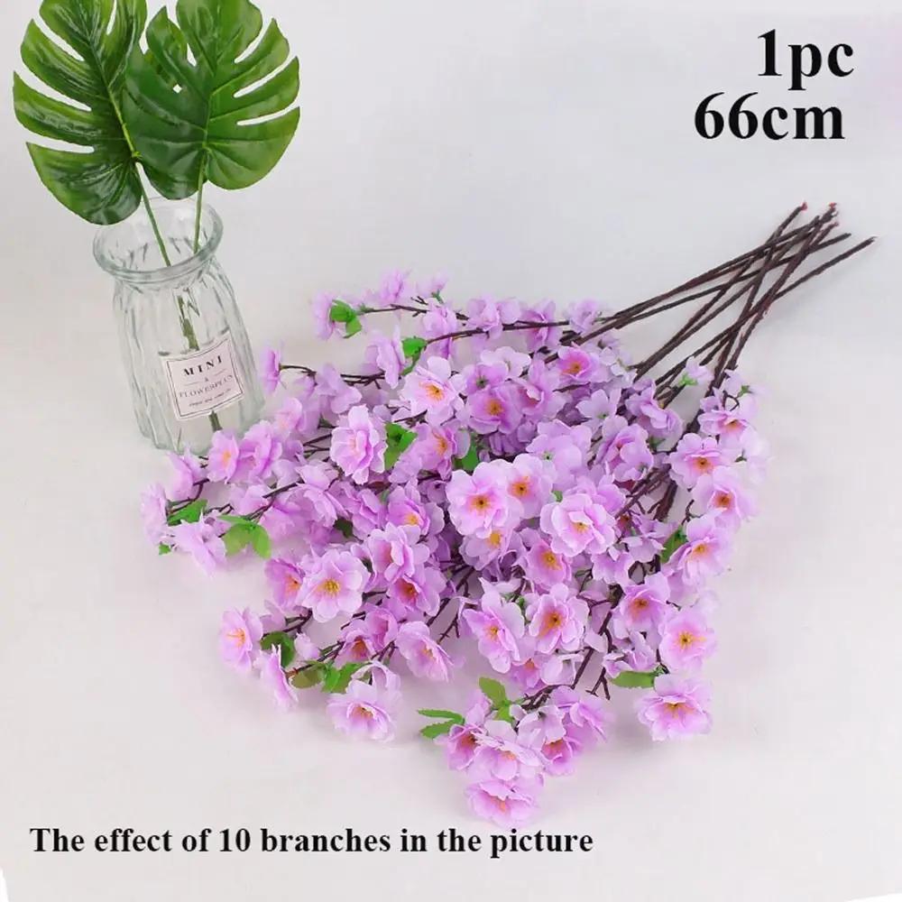 New 66cm Plum Blossom Branch Red Plum Blossom Branch Artificial Flowers Silk Fake Flower for Winter Spring Party Table Decor