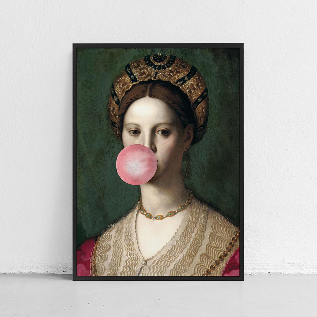 Poster Portrait of a Woman Chewing Gum
