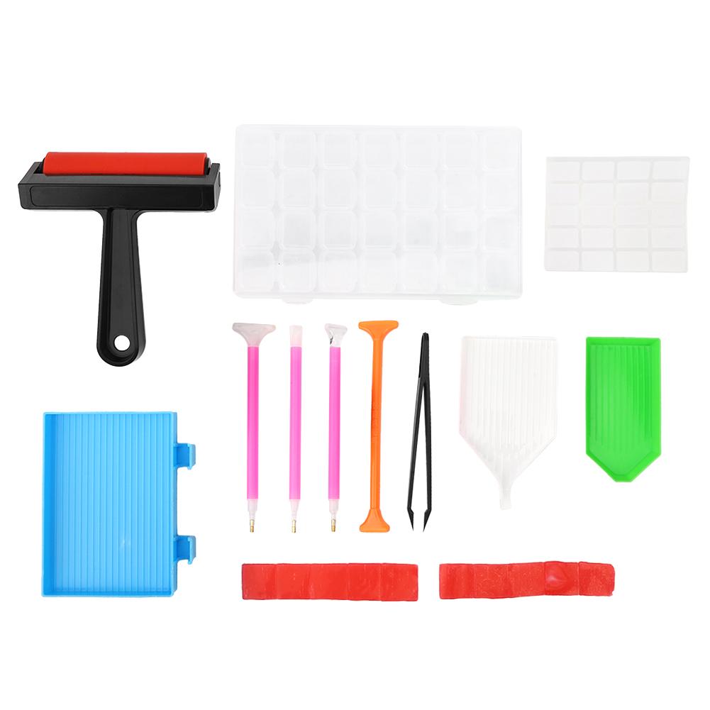 22Pcs Drill Painting Tool Kit DIY Accessories Set Roller Storage Box for Adult Kid DIY Use