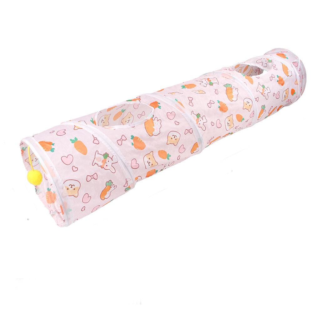 Foldable Cat Play Tunnel Printed Cat Channel Universal Cat Tent Nest  Small Pet
