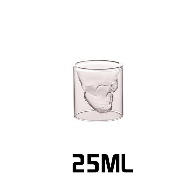 

Кофейная кружка двухслойная прозрачная хрустальная стеклянная кружка в форме черепа для домашнего хозяйства, бокал для виски, вина, водки, бара, клуба, пива, вина 25 75 150 250ml