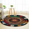 S Mayan Round Rug Nonslip Area Rug Office Chair Mat Carpet For Living Room Bedroom Home Decor