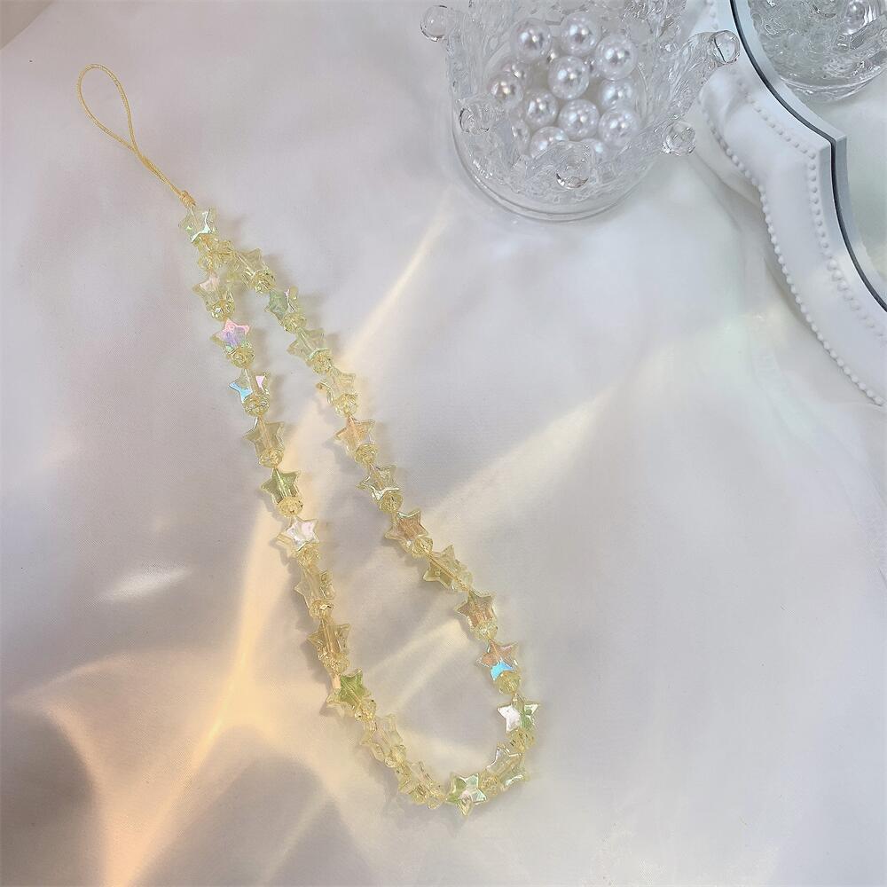 Bracelet de perles d'amour pour femmes, petit nœud en cristal frais, fleurs, amour, chaîne de téléphone portable, anti-chute, accessoires de coque de téléphone portable, DIY