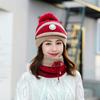 3 Pcs/set Winter Hat For Women With Breathing Valve Mask Knitted Hat Girl Pompoms Hat Warm Add Fur Lined Protective Hat