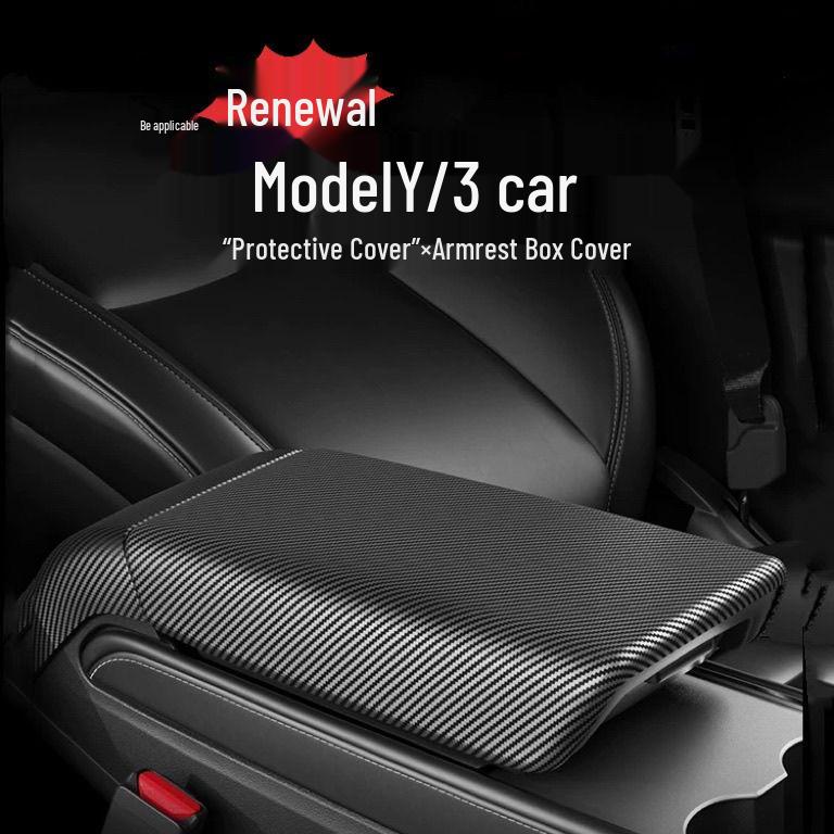 Tesla Model 3/Y Carbon Fiber Rear Vent Armrest Cover