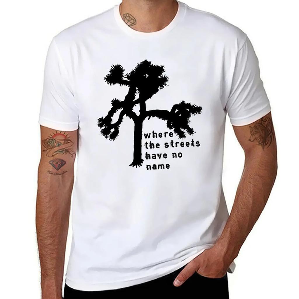 U2 - The Joshua Tree - Where the Streets Have No Name T-Shirt Plus Size Clothes Tops Baggy Shirts Mens Cotton T Shirts