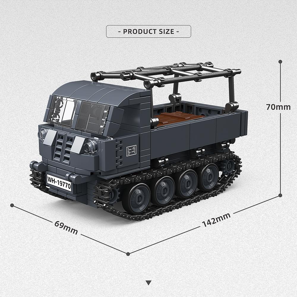 NEW 400Pcs 38T-A Light Tank World War II Motorcycle German Off-road Truck Bricks Assembly Model Building Blocks Boy Toy Car Gift