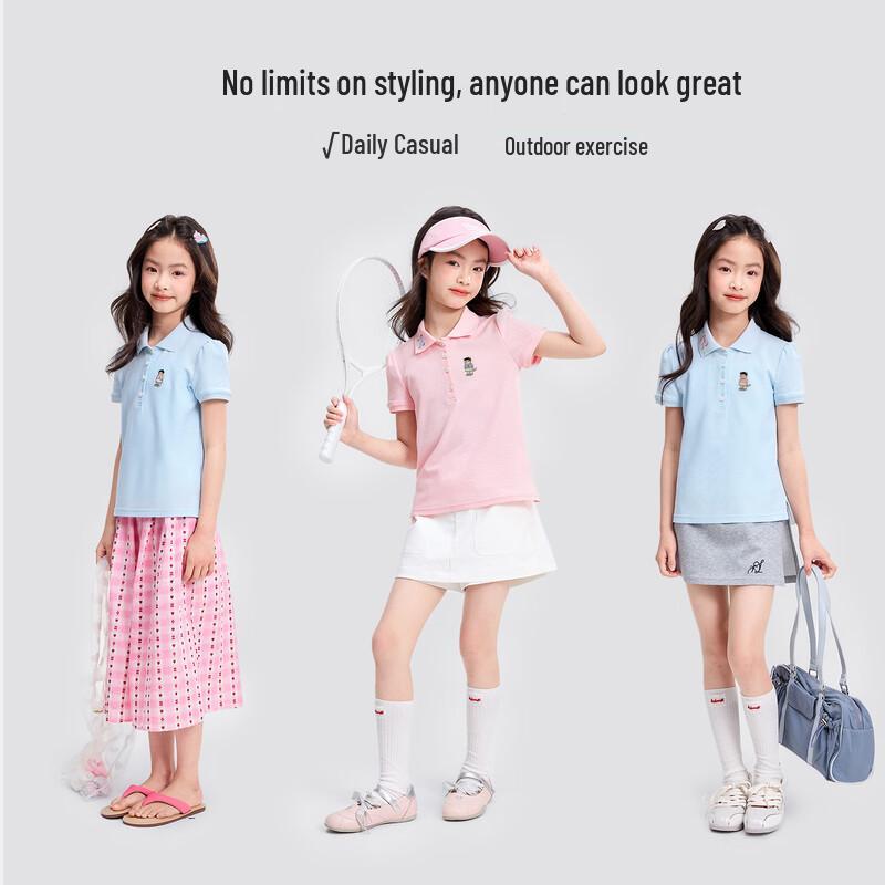 Girls' Breathable Short-Sleeve Summer T-Shirt