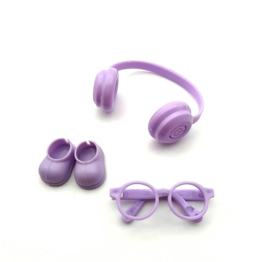 Heart Code Doll Accessories: Lensless Glasses, 4.0 Mini Labubu, Earphones, Shoes, and Three-Piece Set