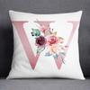 Floral Alphabet Pattern Decorative Pillowcase Square Pillowcase Home Office Decorative Cushion Cover