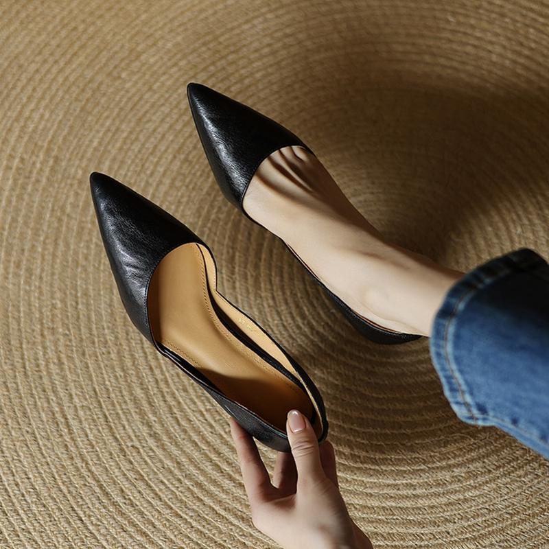 Fashion NEW Spring/Autumn Women Pumps Pointed Toe Thin Heel Shoes Genuine Leather Shoes for Women Concise Shallow Shoes Stiletto Heels