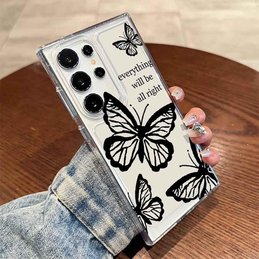 Trendy Butterfly Phone Case For Samsung Galaxy Note 20 S25 S24 S23 S22 S21 Ultra FE Plus A55 A54 A53 A35 A34 5G Silicone Funda
