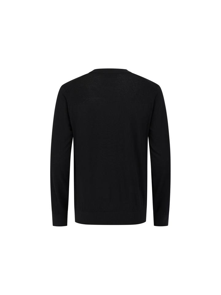 AND Z Men'S Ribbed Color Block Wool Silk Knit_Bzf3Er1201Bk