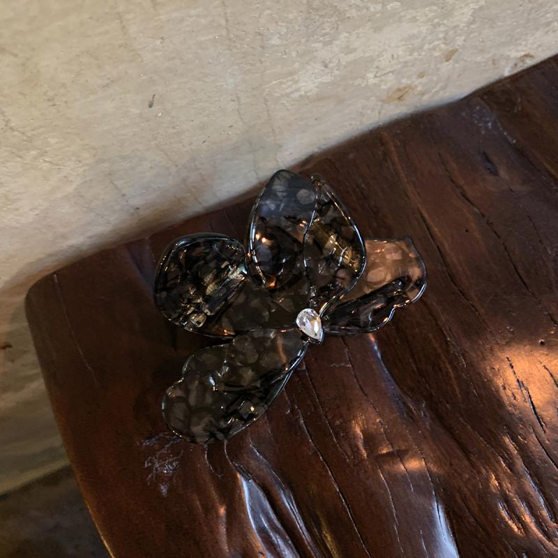 French Fashion Elegant Updo Acetate Hair Claw Hair Crabs Rhinestone Hair Accessories Headwear Flower Shaped