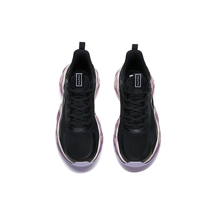 New Anta Cushioning Rebound Low Top Running Shoes Women's Black Purple 122035501-12