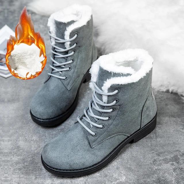 Snow Women Boots Flat Boots For Women Platform Ladies Shoes Plush Keep Warm Boots Ladies Fur New Winter Shoes Women