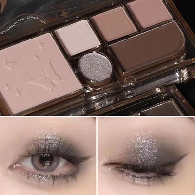 Palette di ombretti 6 colori Shimmer Matte Natural Nude Lunga tenuta Waterproof Alta pigmentazione Donne Contouring Blush Palette Prodotti per il trucco degli occhi