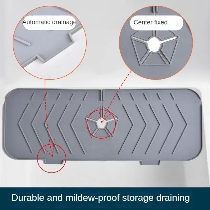 Square Silicone Faucet Mat Sink Splash Pad Countertop Protector Bathroom Mats Water Ripples Kitchen Faucet Water Catcher Mat