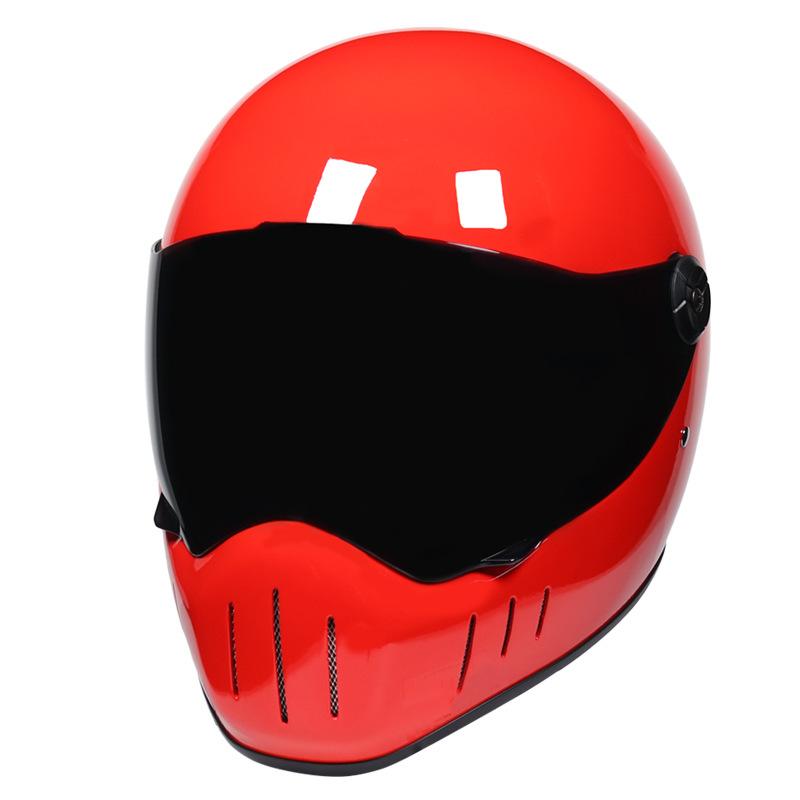 

Вінтажний шолом чоловічий+повний шолом+Harley Vintage Motorcycle Cruise Rider Riding Helmet Full Cover Running Helmet M червоний