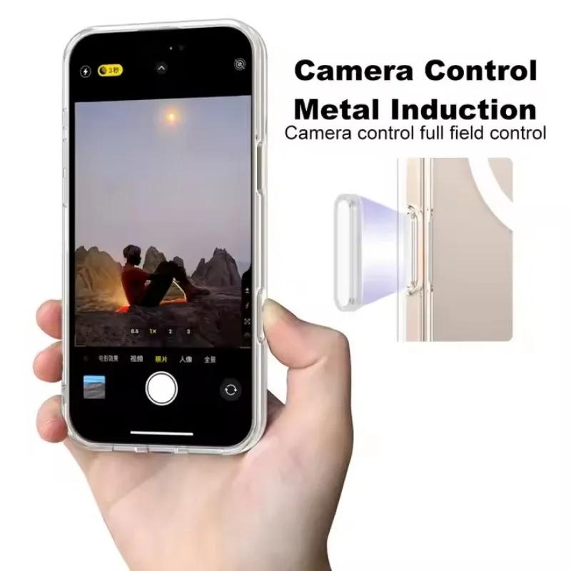 Camera Control Button Clear Magnetic Macsafe Case for IPhone 16 Pro Max Plus 16Pro 16Plus 16ProMax Magsafe Cover