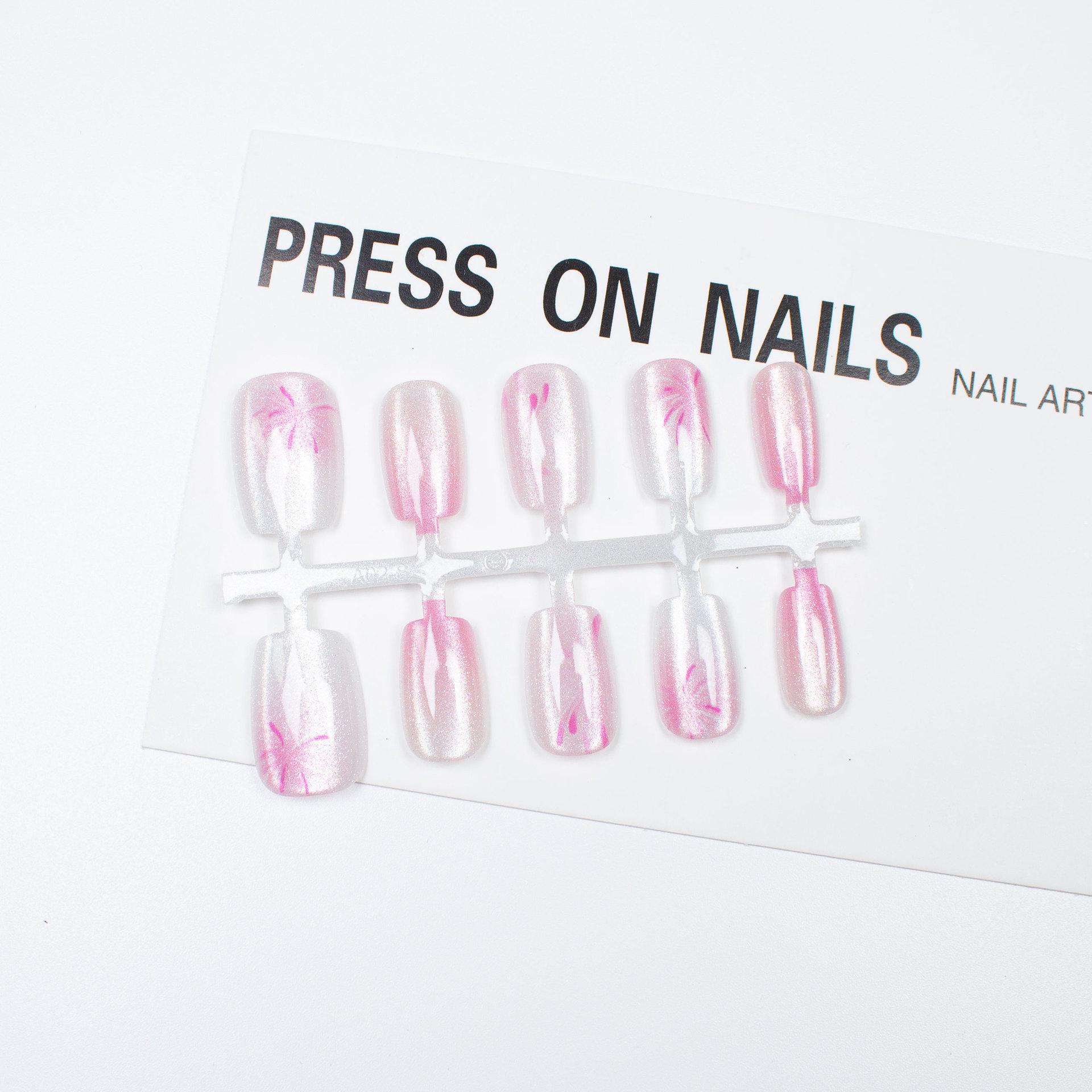 

Jiaolong Firework Cat Eye Wearable Nails – Finished Nail Pieces for Artful Manicures S (without adhesive)