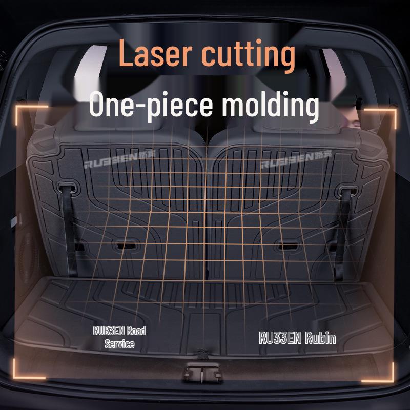 Compatible with 25 Li Auto L9 Models: TPE Trunk Mat, Semi-Enclosed Tail Box Mat, Car Decor Accessories.