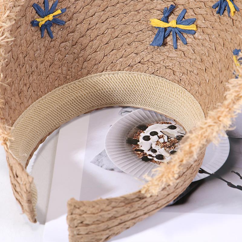 Daisy Flower Straw Hat for Women In Summer Woven Headband Style Sun Hat for Outdoor Beach Vacation Sun Protection Straw Hat
