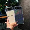 Luxury Laser Heart Flash Phone Case For Samsung Galaxy Z Flip 6 5 4 3 Zflip6  Zflip5 Zflip4 Zflip3 Transparent Folding Funda