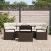 VidaXL Ensemble de Canapé de Jardin de 7 Pièces avec Coussins en Poly Rattan Marron 3348754
