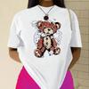 Naughty Bear Cotton T-Shirt Short Sleeve Round Neck Women 2d Print Tops