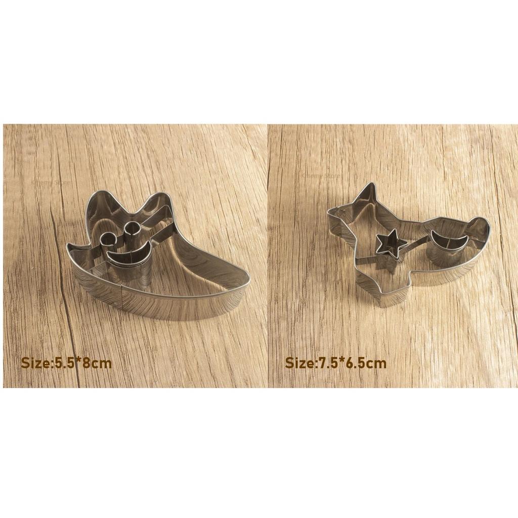 Halloweenská forma na sušenky Forma na sušenky s cukrovou polevou Nerezová forma na vykrajování sušenek Lebka Dýně Forma na dort Pečicí náčiní