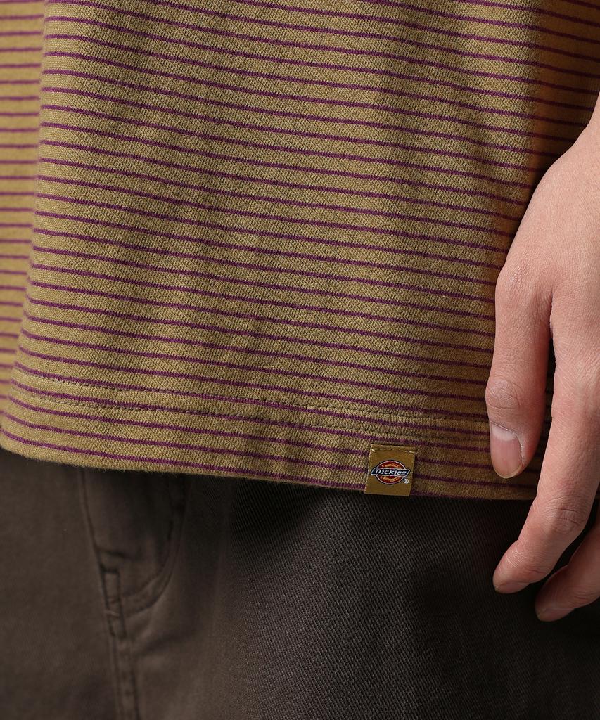 DICKIES Striped Mono Logo T-Shirt Olive