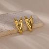Titanium steel gold geometric love earrings fashion metal wind exaggerated personality niche high sense earrings women